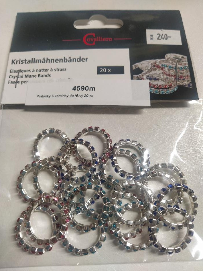 Gumičky do hřívy s kamínky 20 ks