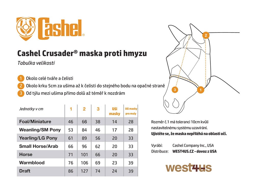 Maska proti mouchám Cashel Crusader